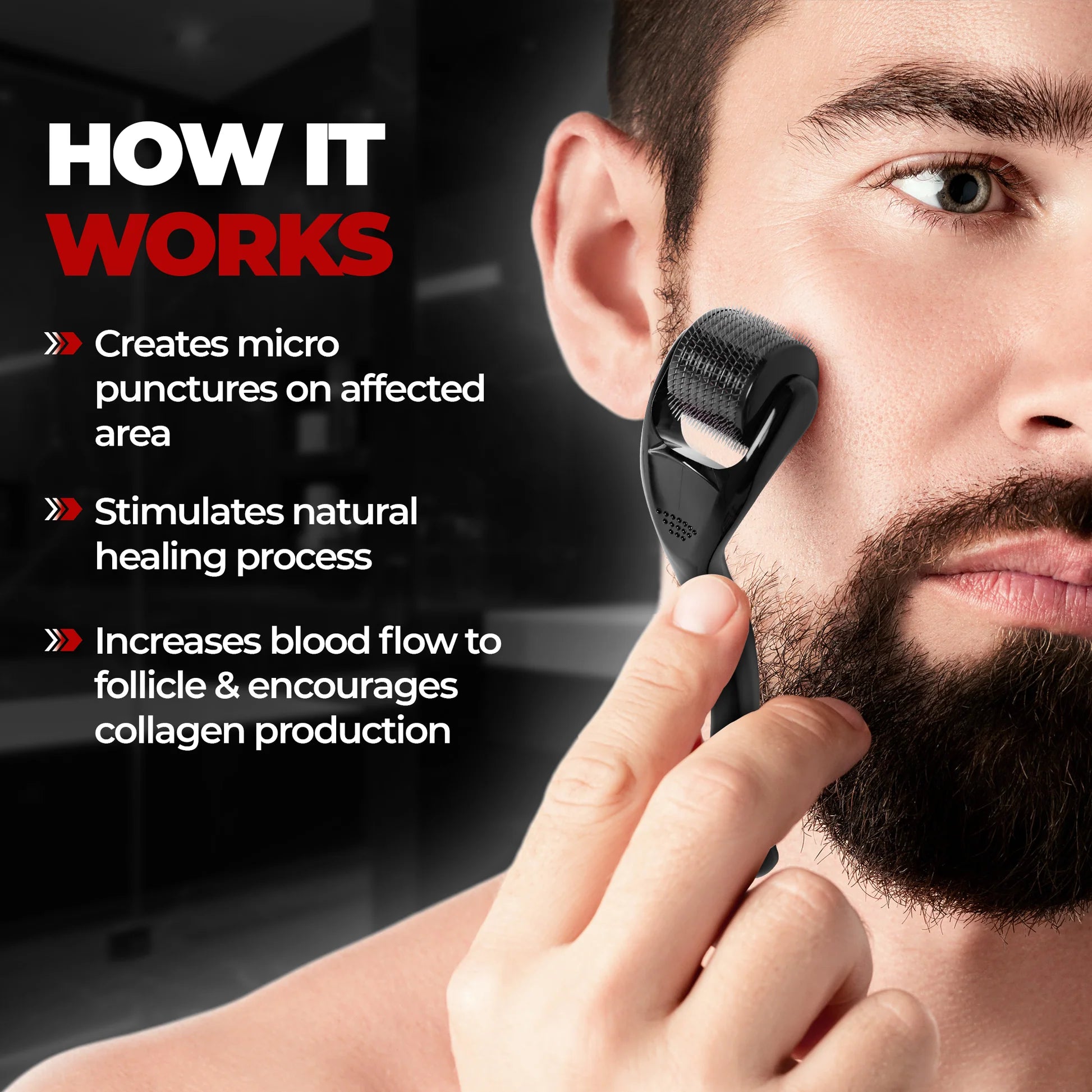 Derma Roller for Facial Body Hair Growth